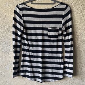 Just Ginger Black and White Striped Long Sleeve Tee